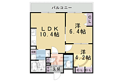 インサイトルポ山科新十条 2LDKの間取図画像
