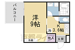 アークリード浜大津 1Kの間取図画像