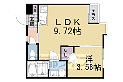 Portofino六地蔵 1LDKの間取図画像