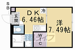 レオパレス相楽台 1DKの間取図画像
