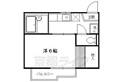 タウニィサンハニー 1Kの間取図画像