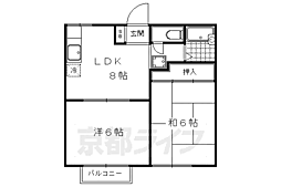ラトゥール岩倉南 2DKの間取図画像