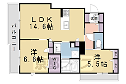グランメゾン ヒラキ 2LDKの間取図画像