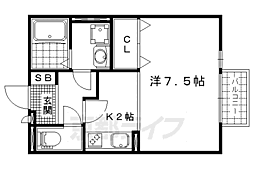 モナリエコート1 1Kの間取図画像