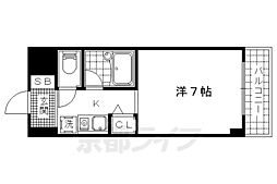 萱野ビル 1Kの間取図画像
