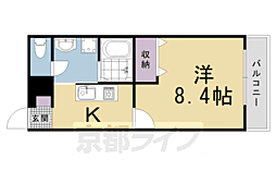 アムールクラガノ 1Kの間取図画像