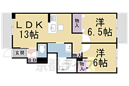 モントレー喜左衛門 2LDKの間取図画像