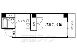 フォーマル21 1Kの間取図画像
