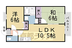 ベルロード松尾 2LDKの間取図画像