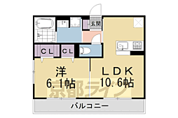 京都市左京区北白川上池田町マンション 1LDKの間取図画像