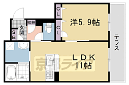 セントリヴィエ京都嵐山III 1LDKの間取図画像