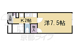 レオパレスキャロットハウス 1Kの間取図画像