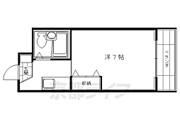 バティマン・ユニ 1Kの間取図画像