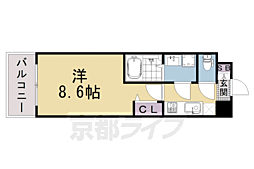 CREST TAPP京都太秦天神川dexII 1Kの間取図画像