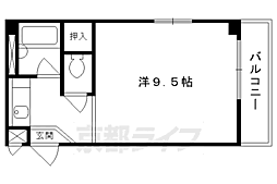第2塚脇ビルシャガール 1Kの間取図画像