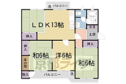 一言寺団地C1棟 3LDKの間取図画像