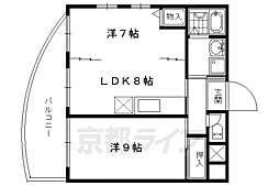 シャンパーニュ四条 1LDKの間取図画像