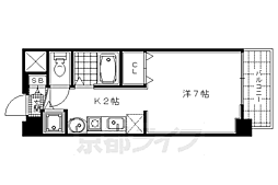 スワンズ京都西陣 1Kの間取図画像