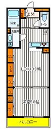 JR青梅線 拝島駅 徒歩14分の賃貸マンション 3階1LDKの間取り