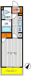多摩都市モノレール 甲州街道駅 徒歩1分の賃貸マンション 1階1Kの間取り
