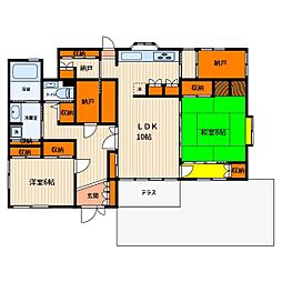 JR青梅線 東中神駅 徒歩12分の賃貸アパート 1階2SLDKの間取り