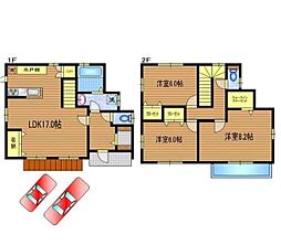 多摩都市モノレール 玉川上水駅 徒歩3分の賃貸一戸建て 2階3LDKの間取り