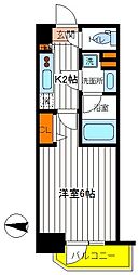 JR中央線 立川駅 徒歩5分の賃貸マンション 7階1Kの間取り