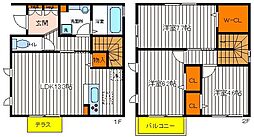 JR青梅線 昭島駅 徒歩16分の賃貸一戸建て 2階3LDKの間取り