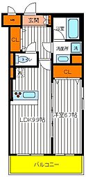 JR中央線 立川駅 徒歩25分の賃貸マンション 1階1LDKの間取り