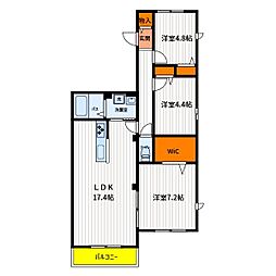 スマートハイム多摩平 3LDKの間取図画像