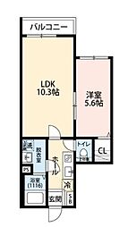 エクセラン柴崎町 1LDKの間取図画像