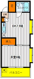シャルマン富士見 1DKの間取図画像
