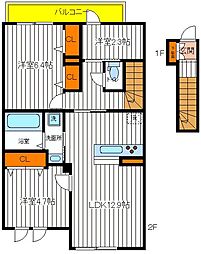 シエラ 2LDKの間取図画像