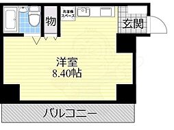 京阪京津線 びわ湖浜大津駅 徒歩7分の賃貸マンション 2階ワンルームの間取り