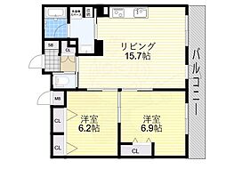 京都地下鉄東西線 椥辻駅 徒歩5分の賃貸マンション 2階2LDKの間取り