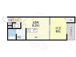 京都地下鉄東西線 椥辻駅 徒歩7分の賃貸アパート 2階1LDKの間取り