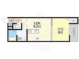 京都地下鉄東西線 椥辻駅 徒歩7分の賃貸アパート 3階1LDKの間取り