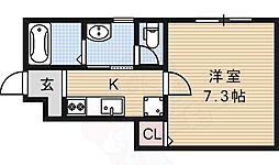 京都地下鉄東西線 椥辻駅 徒歩5分の賃貸アパート 1階1Kの間取り