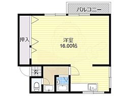 京阪石山坂本線 近江神宮前駅 徒歩10分の賃貸アパート 1階ワンルームの間取り
