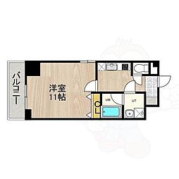 京阪京津線 びわ湖浜大津駅 徒歩2分の賃貸マンション 6階1Kの間取り