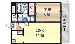 JR湖西線 堅田駅 徒歩7分の賃貸アパート 3階1LDKの間取り