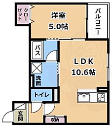 JR東海道・山陽本線 瀬田駅 徒歩20分の賃貸アパート 2階1LDKの間取り