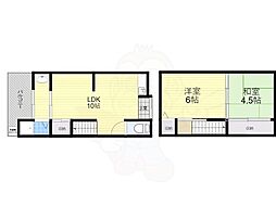 京都地下鉄東西線 椥辻駅 徒歩28分の賃貸一戸建て 1階3Kの間取り