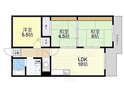 京阪石山坂本線 石場駅 徒歩3分の賃貸マンション 8階3LDKの間取り