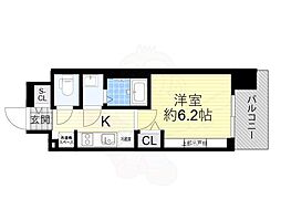 プレサンス大津京町ヴェリス 4階1Kの間取り