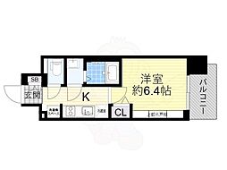 プレサンス大津京町ヴェリス 12階1Kの間取り