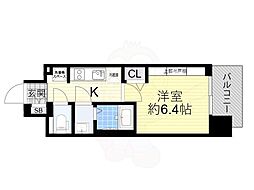 プレサンス大津京町ヴェリス 15階1Kの間取り