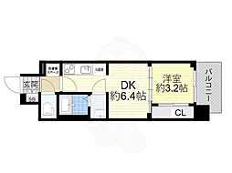 プレサンス大津京町ヴェリス 9階1DKの間取り
