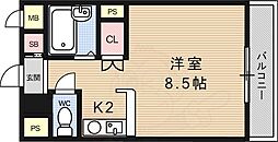京都地下鉄東西線 小野駅 徒歩10分の賃貸マンション 1階ワンルームの間取り