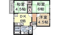 JR東海道・山陽本線 瀬田駅 徒歩15分の賃貸アパート 1階3DKの間取り